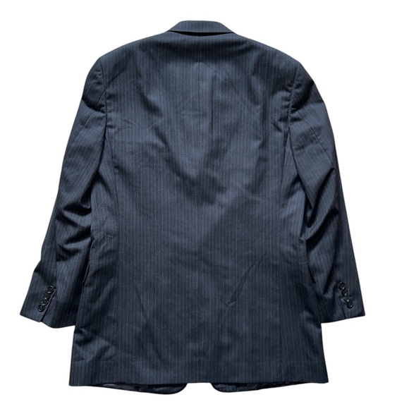 Hart Schaffer Marx Gray Wool 3 Button Ventless Pinstripe Sport Coat Size 42L - Picture 2 of 7